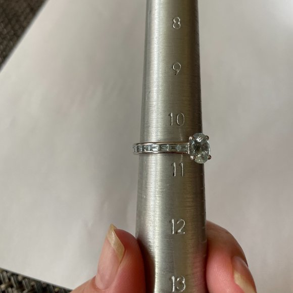Faceted Aquamarine Gemstone Crystal Wrapped Ring Sterling 925 Silver 10.5 - Picture 11 of 13